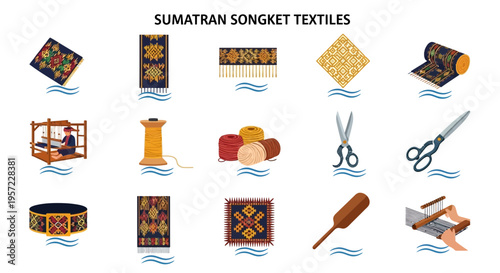 Sumatran Songket Textile Weaving Tools.