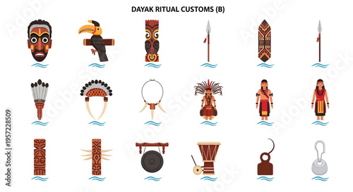 Dayak ritual customs and culture symbols.
