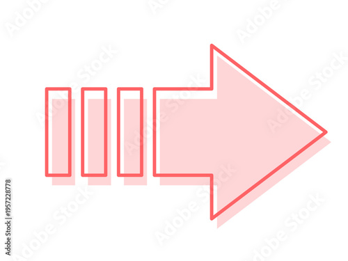 ピンクの版ズレ矢印