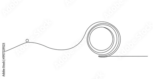A roll of wire or cable with a loose end and a ball the end