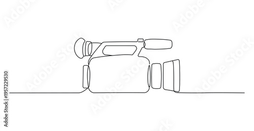 A line drawing of a video camera a for recording