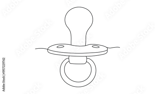 A line drawing of a baby pacifier a for newborns and infants