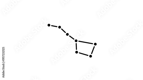 Minimalist Black and White Big Dipper Constellation