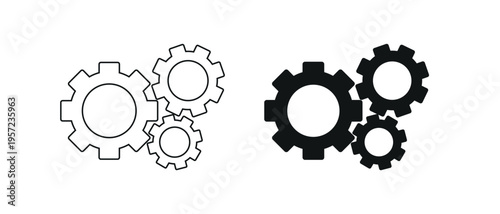 Vector icon showing multiple interlocking gears