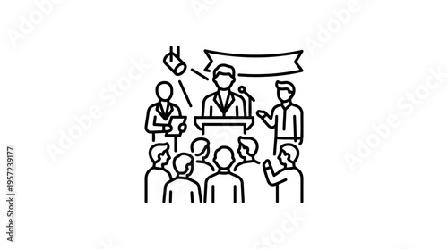 Public Speaker Addressing Crowd