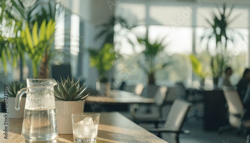 soothing office elements remain softly out of focus.