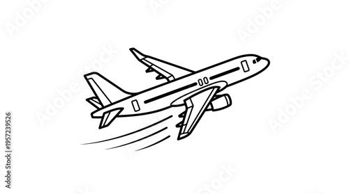 Black And White Airplane Taking Off