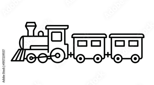 Black And White Simple Train Vector