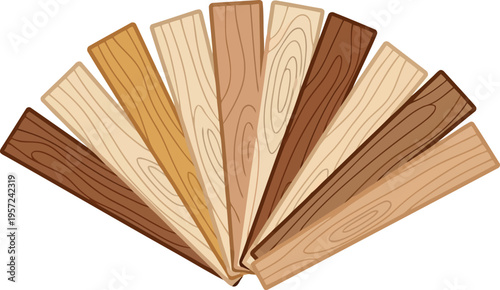 Wood Texture Swatch Collection in Various Natural Brown Tones for Flooring and Interior Design