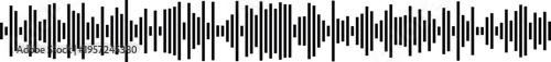 A black and white sound wave on a white background