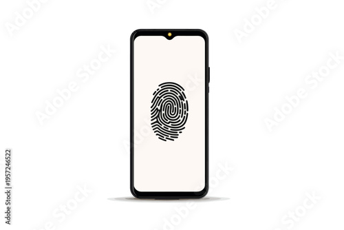 Smartphone screen with fingerprint icon displayed centered
