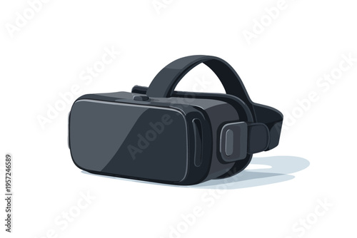 Modern virtual reality headset isolated on white background