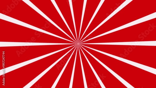 Bright sunburst retro looping animation. Sunburst lines rotating with spinning retro vignette rays. Radial speed lines from middle to the outside. Cartoon style retro comic background animation.