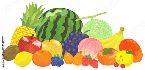 果物の集合イラスト ベクター素材