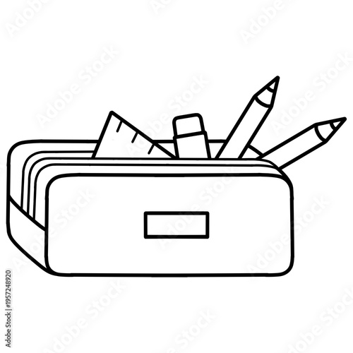 Wallpaper Mural outline illustration of a pencil case  Torontodigital.ca