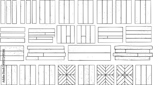 Various Wood Flooring and Paneling Patterns Diagram - Collection of Hardwood Layouts