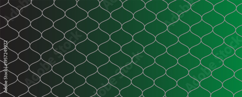 Soccer Ball illuminated green light in the Goal Net. 3D CG. High resolution.