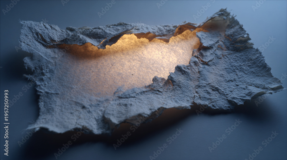 Naklejka premium Illuminated Textured Paper with Rough Edges and Soft Glow