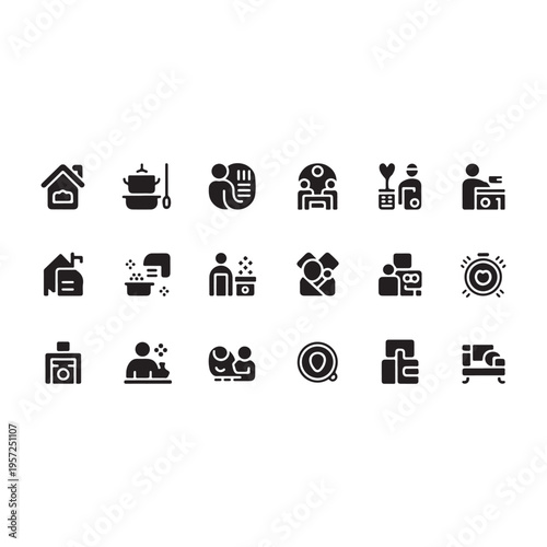 Transport and Vehicle Silhouette Icon Set