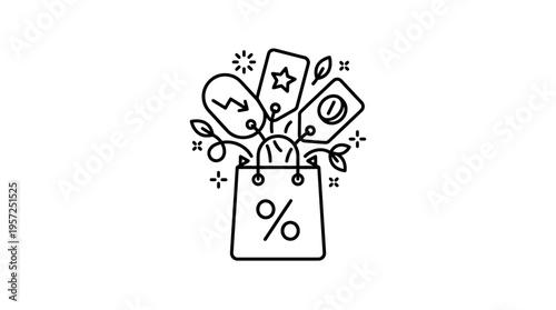 Shopping Bag with Discounts and Price Tags