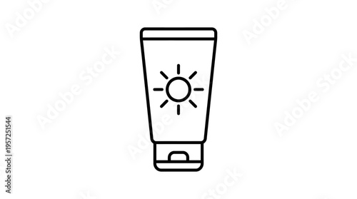 Sunscreen Tube Icon in Outline Style