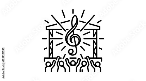 Music Concert Stage with Applause