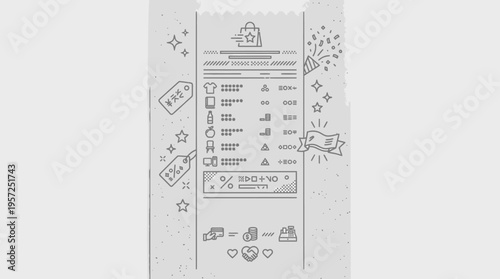 Minimalist Shopping Receipt with Promotions and Icons