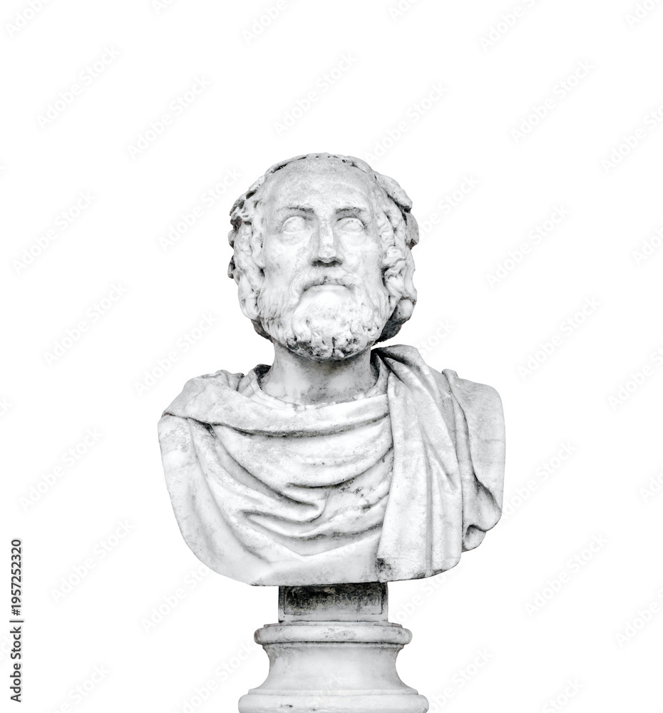 Obraz premium Socrates Bust Marble Sculpture Isolated PNG