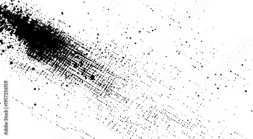 Halftone wavy grunge background. Faded grain gritty textured wallpaper. Black and white comic noise grit surface. Pixelated speckles, dots and particles overlay. Aged dirty sand backdrop. Vector eps10