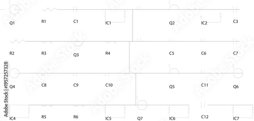 Minimalist Electronic Circuit Diagram with White Background