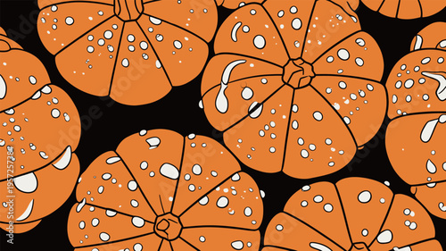 Pumpkins on a black background for autumn decoration and celebration of harvest time