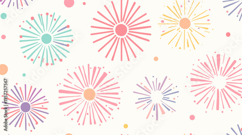 This cheerful and minimalist illustration of a sunburst evokes feelings of positivity and warmth. Ideal for backgrounds, branding, or adding a playful