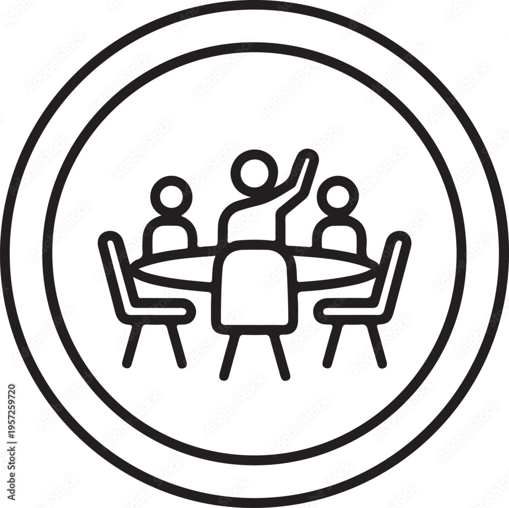 Fototapeta premium Meeting Table With People Icon group discussion