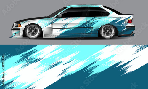 Car sticker or car wrap with natural natural concept with abstract line concept and initial A, can be installed on all