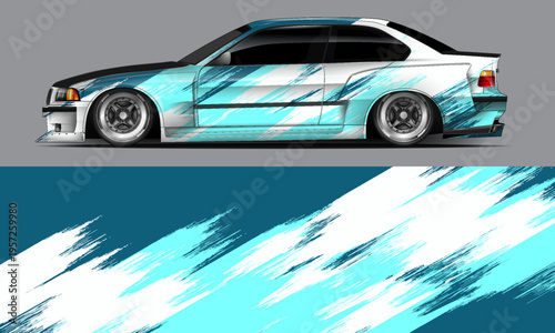 Car sticker or car wrap with natural natural concept with abstract line concept and initial A, can be installed on all