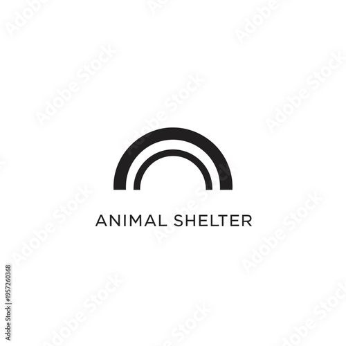 Black geometric rainbow logo for animal shelter representing hope and pet rescue missions