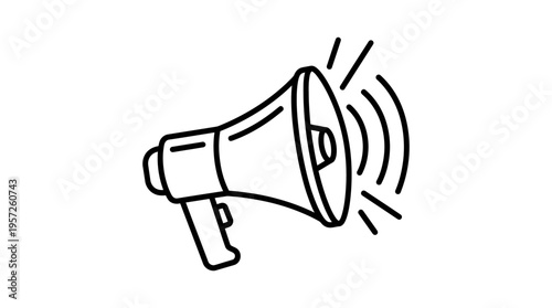 Black and White Horn Loudspeaker Vector Graphic