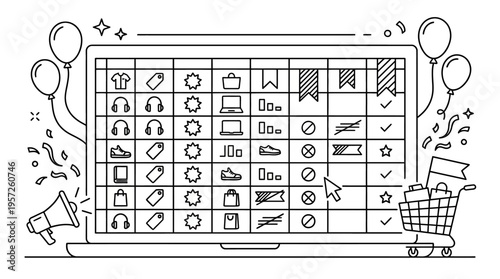 Online Shopping Concept With Laptop and Cart