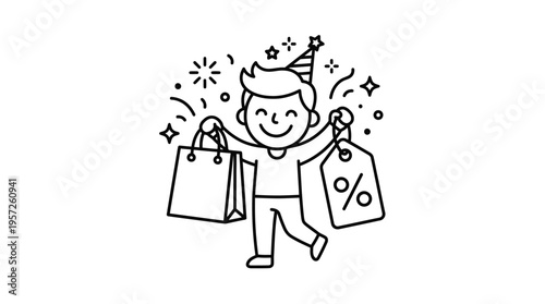 Happy Shopper Celebrating a Sale