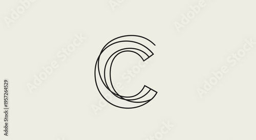 Abstract Stylized Letter C Logo Design
