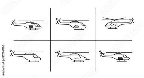 Helicopter Tic Tac Toe Game Board With Aircraft Symbols