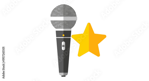Black microphone with silver grill.