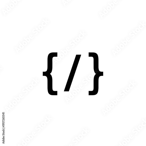 Slash and curly bracket symbols.