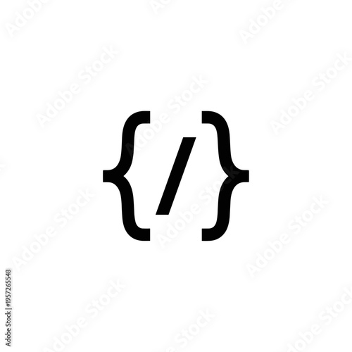 Slash symbol in curly brackets.