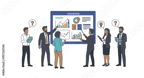 Business people discussing data charts 3.