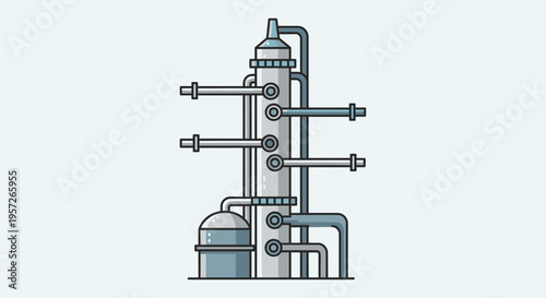 Industrial equipment machine with pipes.