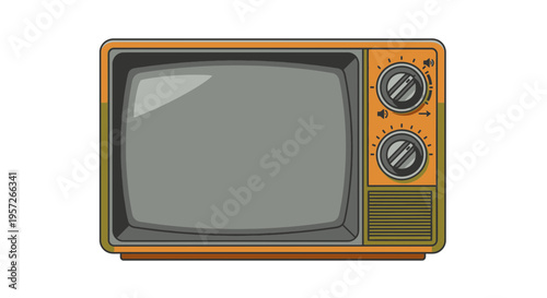 Vintage Retro Old Television Set 1.
