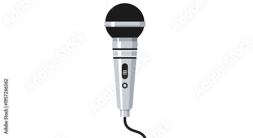 Wireless handheld microphone with buttons.