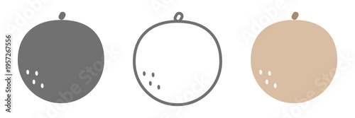 ロンガンのイラストセット 白黒 線画 カラー