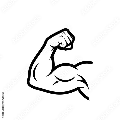 Flexed Arm Muscle Illustration.